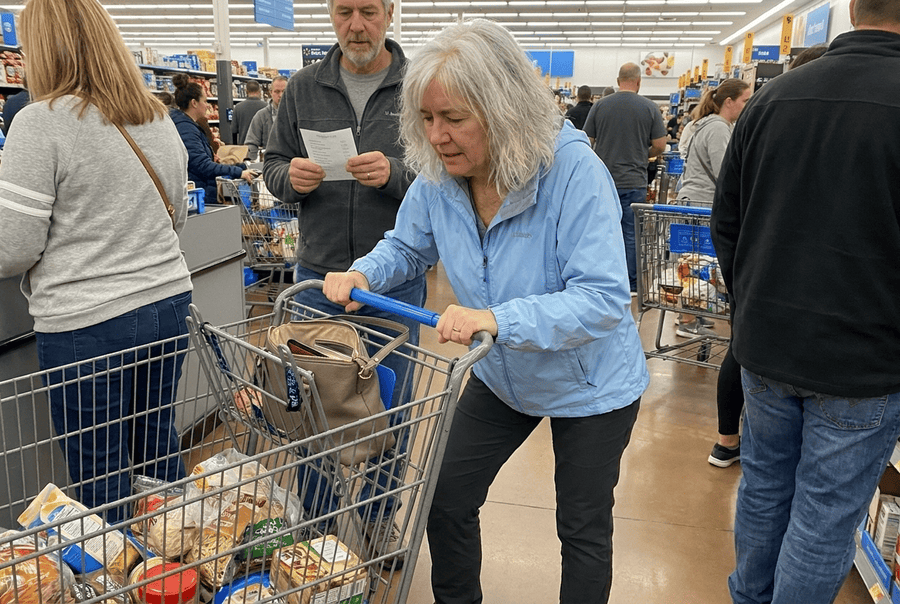 Knee pain in grocery store
